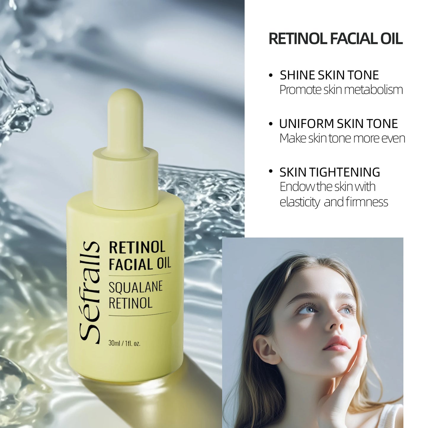 Sefrallys Act Face Serum Special – Premium Combo  -  Essence Set 30ml*3pcs With Vitamin-C Vitamin-A and Hyaluronic Acid Serum For Glistening -  Firming Hy