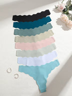 8Pcs Sexy Lingerie Women's Seamless Panties Ice Silk G-String Female Underpanties For Women Elasticity Thongs Secret G-String