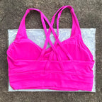 Solid Color Women Cross Back  Bra Fitness Underwear Soft Fitness Sport Bra Top Gym Yoga Athletic Workout With Chest Pad