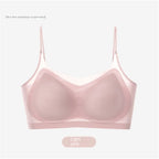 Ultra Thin Ice Silk Seamless Underwear Women Plus Size Sexy Top Soft Breathable Wireless Solid Lingerie Gathered Padded Bra