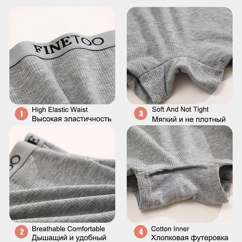 FINETOO 6PCS/Set Women Cotton Panties Female Boxer Boyshort Low Waist Letter Logo Sport Underwear Ladies Pants Intimate Lingerie