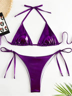 Sexy Brozing Gold Bikinis Sets Women Push Up Micro Bikini Swimsuit 2025 Brazilian Beach Bathing Suit Tie Side Triangle Swimwear