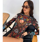New High Waist Sexy Swimsuit Women Summer Bathing Suit Bikini Set Long Sleeve Swimwear Women Beach Swimming Suit For Female