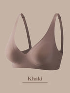 One-piece Seamless Bra Women Wireless Push Up Underwear Sexy Deep V Padded Bralette Female Comfortable Gather Lingerie Sleepwear