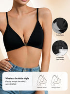 Women's Wireless Front Closure Push-Up Bras - 7 Pack Colored Seamless T-Shirt Lingerie with Removable Padding
