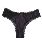 Sweet Pink Satin Silk Ruffle Thong Sexy Low Waist G-String Briefs for Women Ice Silk Underwear Female Intimates Lingerie