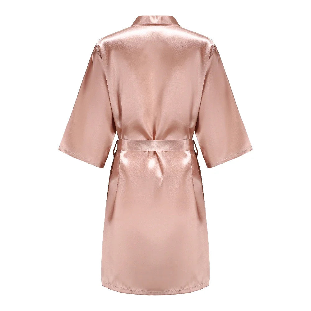 Sage Green Bridal Satin Robe Women Spanish Wedding Robe Novia Kimono Bride Party Bridesmaid Robes