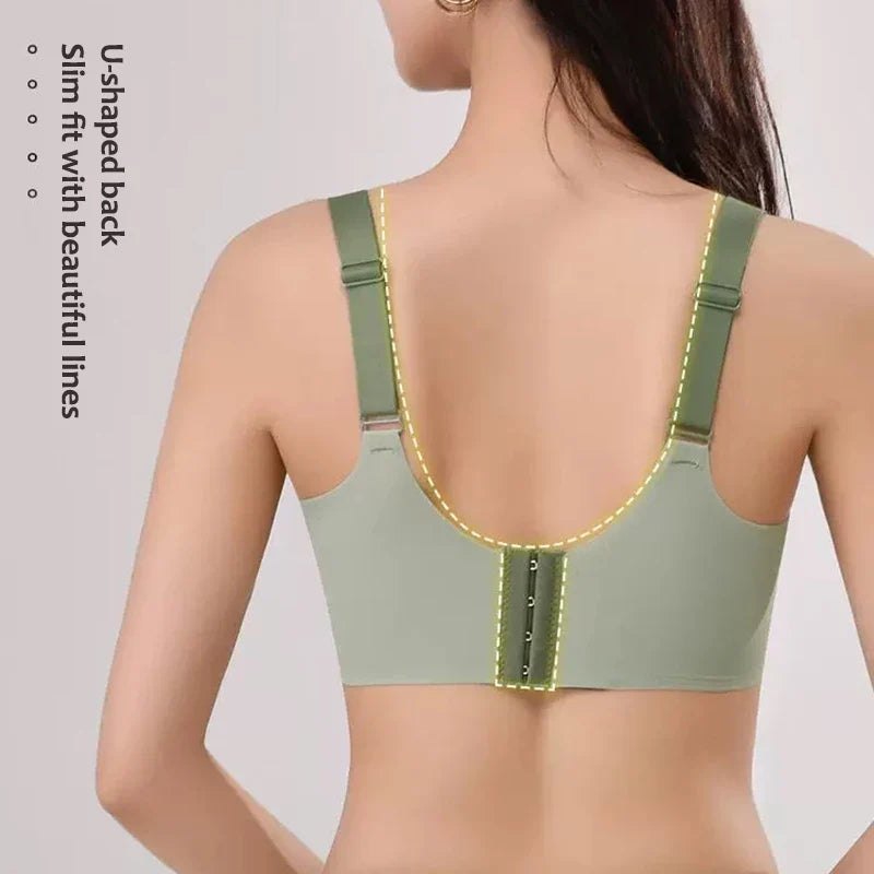 Plus Size Super Gather Push Up Bras Women Soft Support Seamless Underwear Female Full Cup Lift-Up Bras No Steel Sleepwear