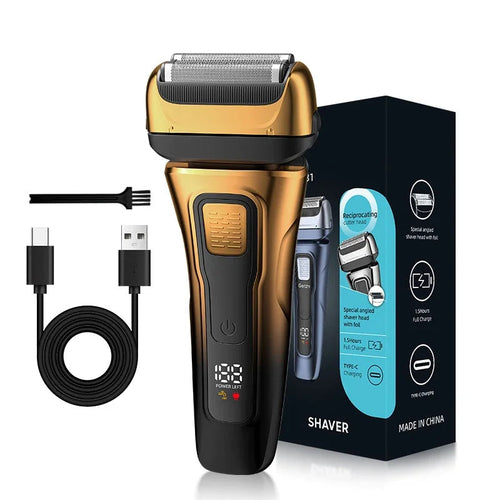 Electric Razor for Men Wet & Dry Foil Shaver with 3-Blade & Edge
