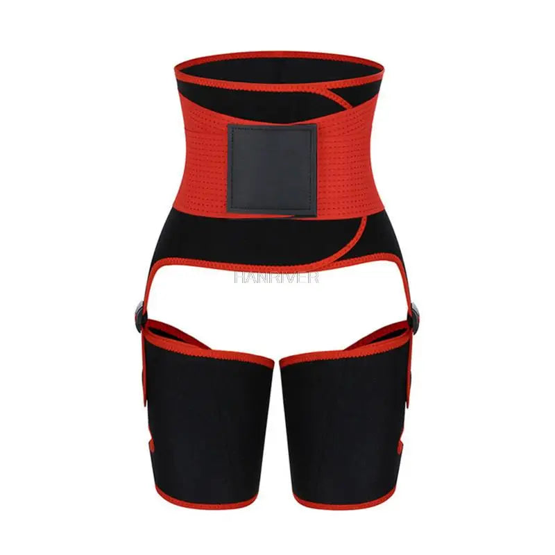 3 in 1 waist and thigh trimmer Double Compression Belt Leg Support Sweat Sauna Effect Neoprene Waist Trainer Butt Lifter Workout