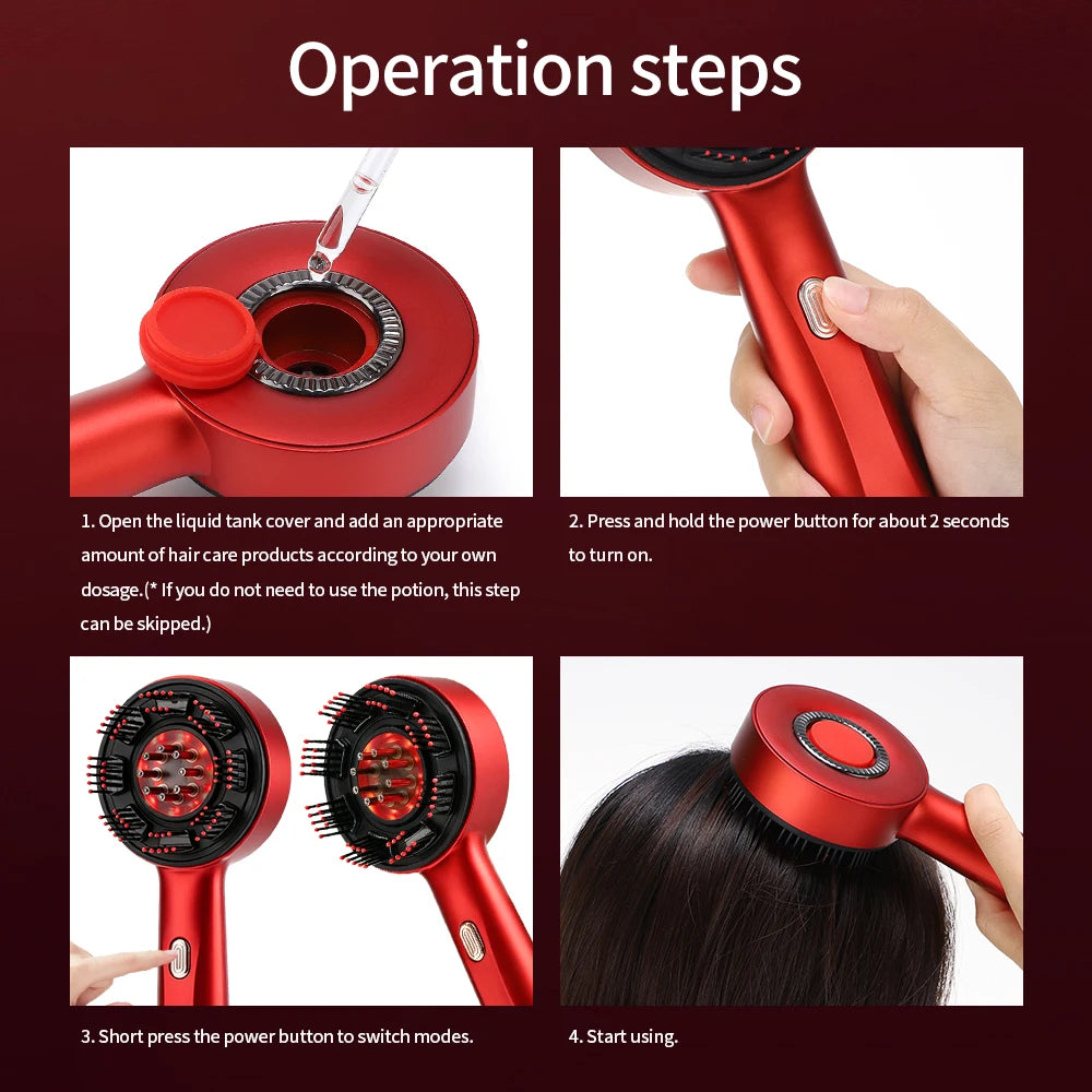 AFDEAL Electric Scalp Massager & Serum Applicator with Red Light