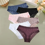 6PCS/Set Women Sexy Lace Panties Low Waist Briefs Hollow Out Comfortable Breathable Lingerie Floral Embroidery Ladies Underpants