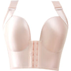 Front Close Push Up Bra for Women Wirefree Deep Cup Brassiere Hides Back Fat Full Back Coverage Bras Plus Size Lingeire