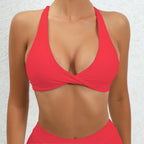 Sexy Deep V Sports Bra Women Strappy Backless High Support Impact Yoga Underwear Running Fitness Workout Gym Top Padded Bralette