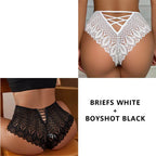 CINOON 2PCS/Set New Panties Women Lace Underwear Sexy Low-Waist Briefs Hollow Out G String Underpant Embroidery Female Lingerie