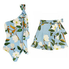 2025 New Arrival Push Up One Piece Swimsuit Ruffle Beach Wear Swimwear Women Wrap Skirt Swimsuit Cover Up Sexy Sarong Plage