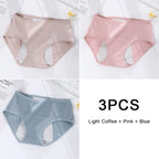 3PCS/set Women's menstrual briefs large flow postpartum water absorption leakproof briefs women's pure cotton menstrual briefs