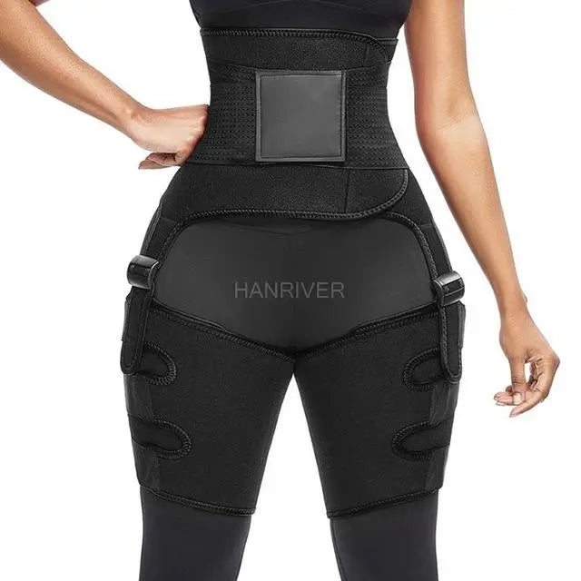 3 in 1 waist and thigh trimmer Double Compression Belt Leg Support Sweat Sauna Effect Neoprene Waist Trainer Butt Lifter Workout