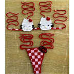Sanrio Cute Bikini Set Crochet Girls Swimsuit Hello Kitty Sexy Bathing Suit Kwaii Women Swim Suit Bandage Micro Bikinis Swimwear