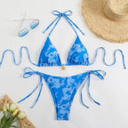 2026 Y2k Summer Cute Pink Sweet Patchwork Sets Cute Bow Design Sexy Lace-up Style Casual Bikini Swimsuit Beach Vaction Clothes