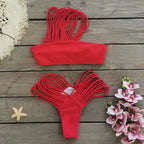 Sexy Strappy Micro Bikini Set for Women, Two Piece Swimsuit, High Cut Swimwear, Brazilian Beachwear, Bathing Suit, 2024