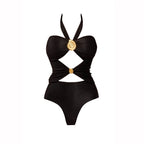 2Pcs Deep V One Piece Swimsuit Sexy Women Swimwear 2025 Shiny Star Bikini High Waist Biquini Female Swim Suit Bodysuit Beachwear