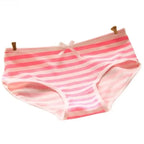 Women Cute Sexy Underwear Panties Stripes Navy Bowknot Tanga Lovely Women Panties Cotton Briefs