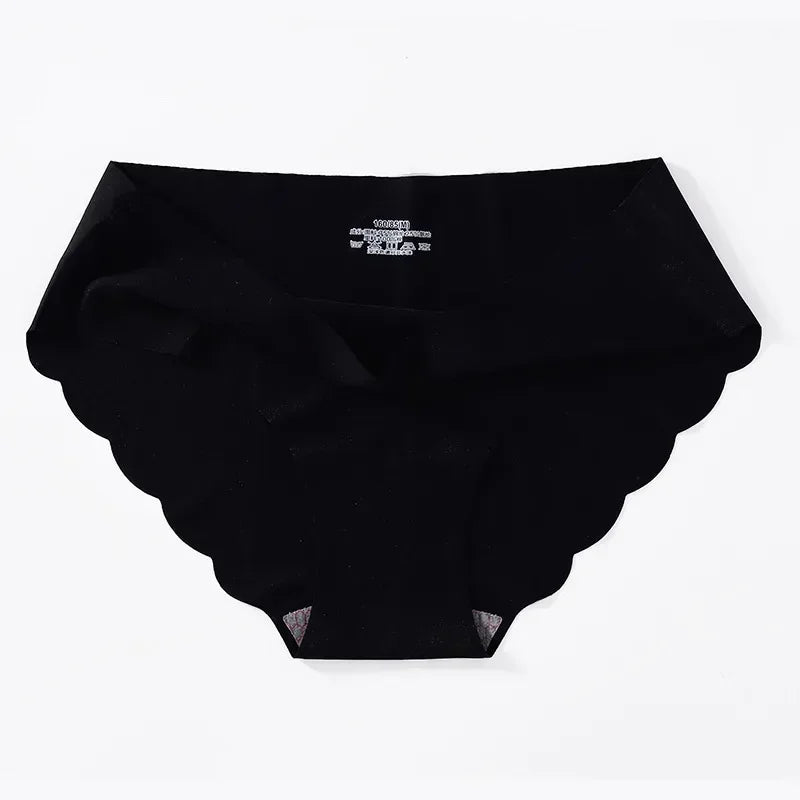 Seamless Silk Briefs Sexy Panties For Women Mid Waist Comfortable Girl Silk Panty Female Underpants Woman Lingerie  5 PCS/Set
