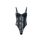 Sexy Lace Bodysuit for Women Bodies Elegant Women's Top 2025 New Summer Solid Bodycon Ribbed Bodysuits