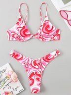 Sexy Neon V-bar Underwired Bikini 2025 Female Ribbed Swimsuit Women Thong Swimwear Two-pieces Bikini set Push up Bathing Suit