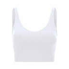 SHINBENE Women's V-neck Slimming Fitness Long-sleeve Padded Short-sleeve Sports Bra Yoga Bra Classic Athletic Tank Top