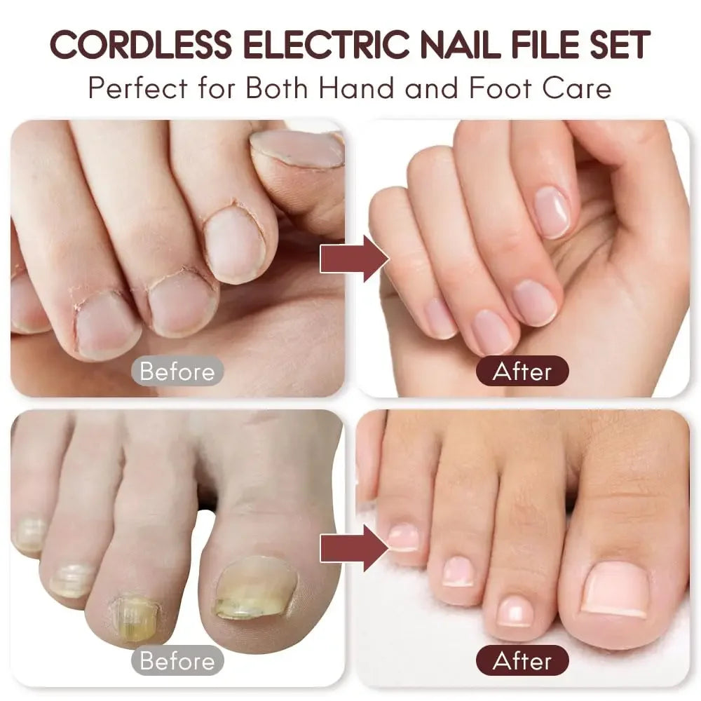 Cordless Electric Nail File Set Portable Nail Drill Machine for Hand