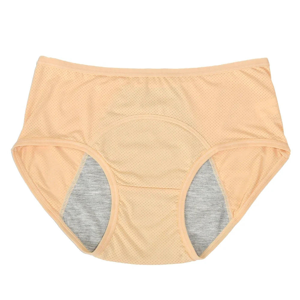 1pc Women's Leak Proof Menstrual Panties – Mid Waist Ice Silk Plus Size Waterproof Period Underwear Sexy Physiological Briefs