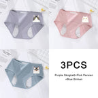 3PCS/set Women's menstrual briefs large flow postpartum water absorption leakproof briefs women's pure cotton menstrual briefs