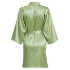 Sage Green Bridal Satin Robe Women Spanish Wedding Robe Novia Kimono Bride Party Bridesmaid Robes