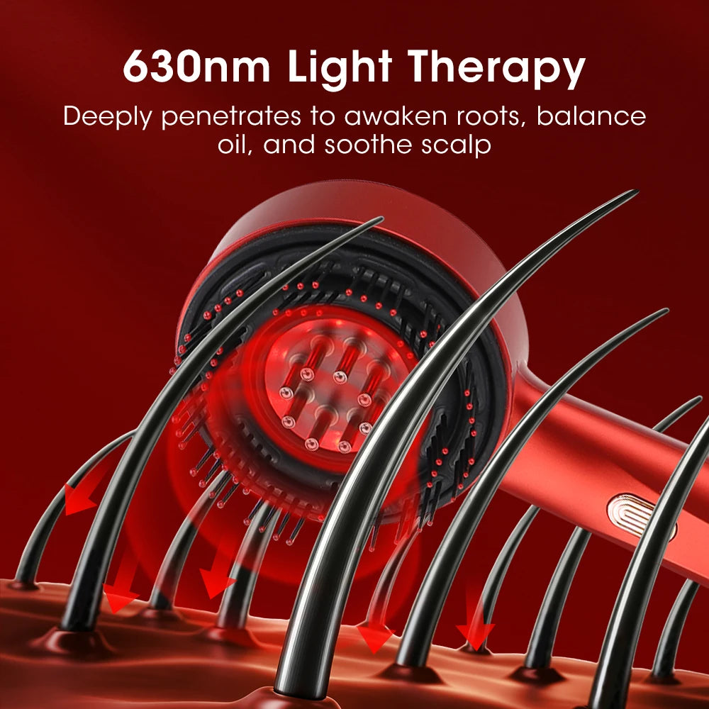 AFDEAL Electric Scalp Massager & Serum Applicator with Red Light