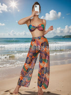 New Swimwear Sexy Bikini Mesh Trousers Three-piece Split Women's Swimsuit
