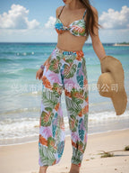 New Swimwear Sexy Bikini Mesh Trousers Three-piece Split Women's Swimsuit