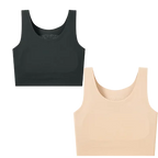 Women's Large Breasts Underwear Wide Shoulder Invisible Corset Antibump Thin Underwear Full Cup Vest Traceless Bra with Bra Pads