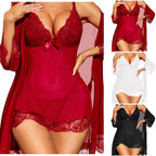 Women Lingerie Set 3 Piece Sexy Lace Underwear Briefs Nightdress Lingerie Dressing Gown Women Sexy Teacher Lingerie For Women