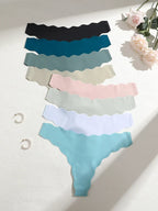 8Pcs Sexy Lingerie Women's Seamless Panties Ice Silk G-String Female Underpanties For Women Elasticity Thongs Secret G-String