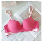 MOYISU 3D Push Up Seamless Bra T-Shirt Bra Wireless Comfort Bralette Plus Size S-XL Adjustable Straps Lightweight Color Blocking