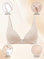 Women's Wireless Front Closure Push-Up Bras - 7 Pack Colored Seamless T-Shirt Lingerie with Removable Padding