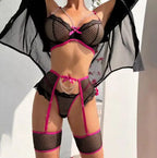 Lingerie Underwear Bras Sets Lace Garter Lingerie Women Intimates 2024 Underwire Bra And Panty Thongs Ladies Underwear Set