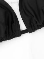 1Pc Women's Sexy Bikini Top Bra Swimsuit Summer Beach Style Solid Color Hanging Neck Bareback Strap Bikini Swimsuit Bra Swimsuit