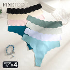 4pcs Seamless Knitting Underwear Women Ultra-Soft Panties Sexy Breathable Solid Thongs Female Low Waist Stretchy G-String T-Back