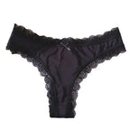 Sweet Pink Satin Silk Ruffle Thong Sexy Low Waist G-String Briefs for Women Ice Silk Underwear Female Intimates Lingerie