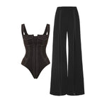 2025 New Arrival Push Up One Piece Swimsuit Ruffle Beach Wear Swimwear Women Wrap Skirt Swimsuit Cover Up Sexy Sarong Plage