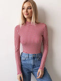 Spring/summer women's tights tops fashionable long-sleeved printed bodysuits