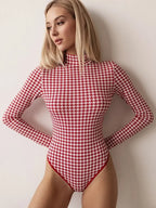 Spring/summer women's tights tops fashionable long-sleeved printed bodysuits